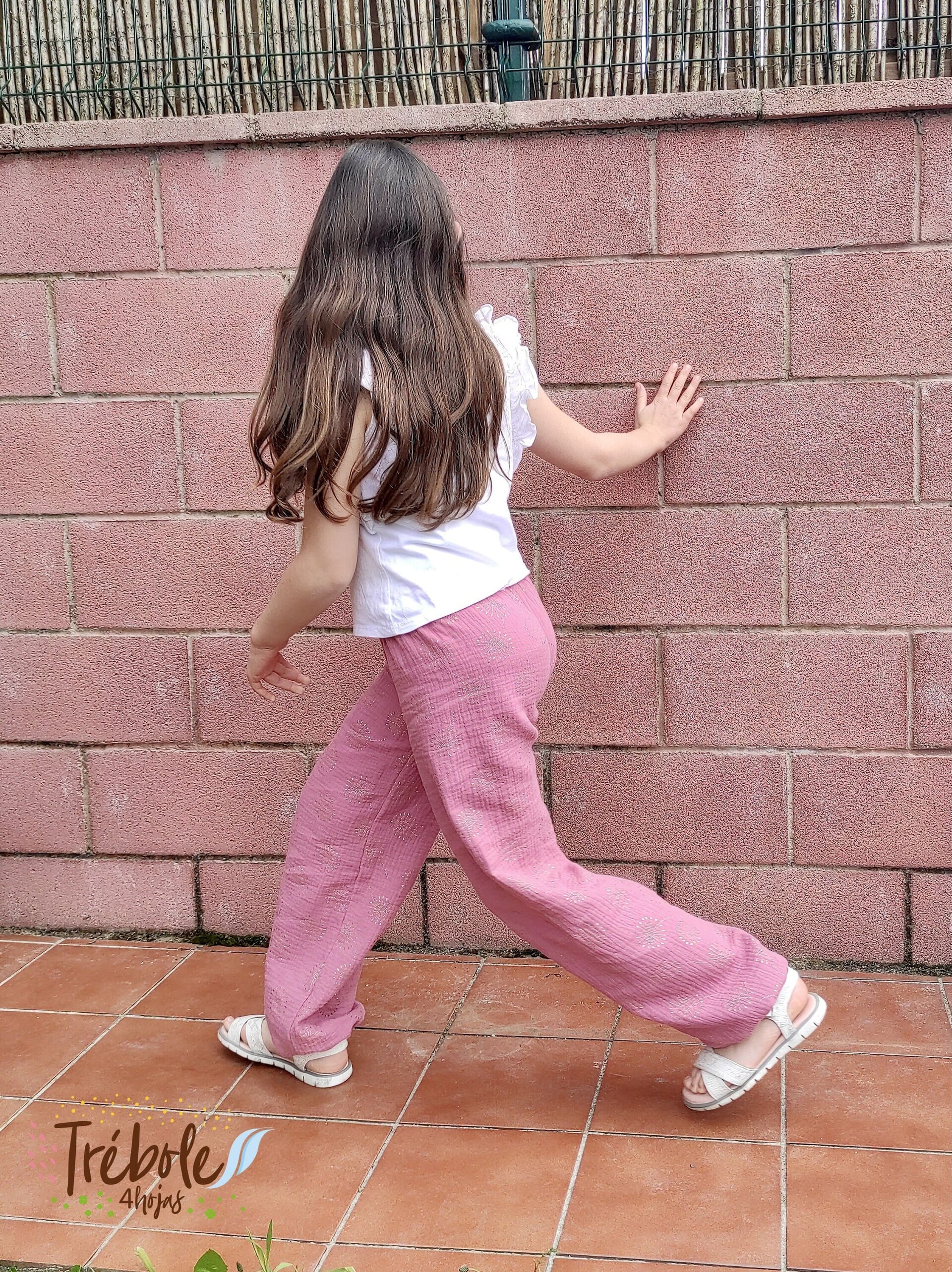 Pantalón Bombacho infantil - doble gasa Brilli Brilli - Dandelion Rosa - 4