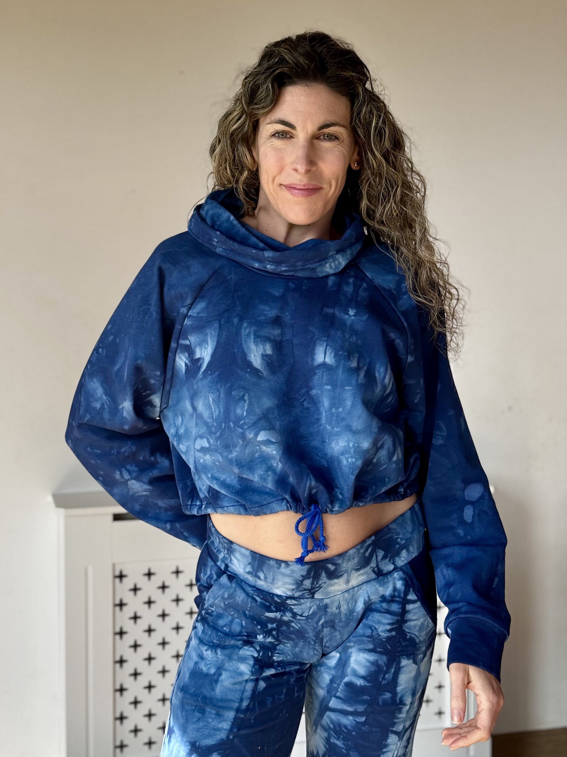 Sudadera crop espalda transparente - Tie-Dye azul - 8