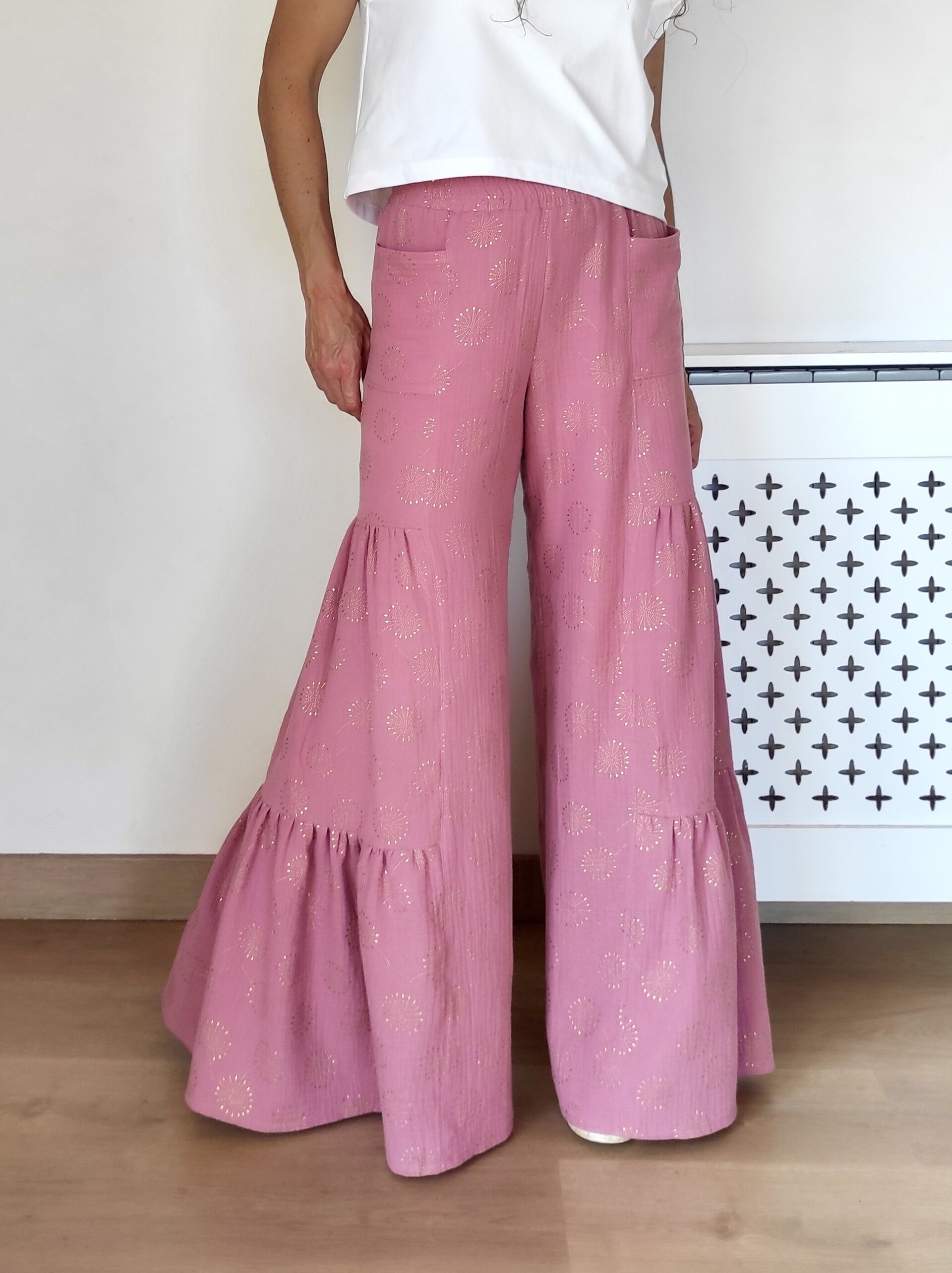 Pantalón Tiered Wide Leg Mujer doble gasa - Brilli Brilli - 9