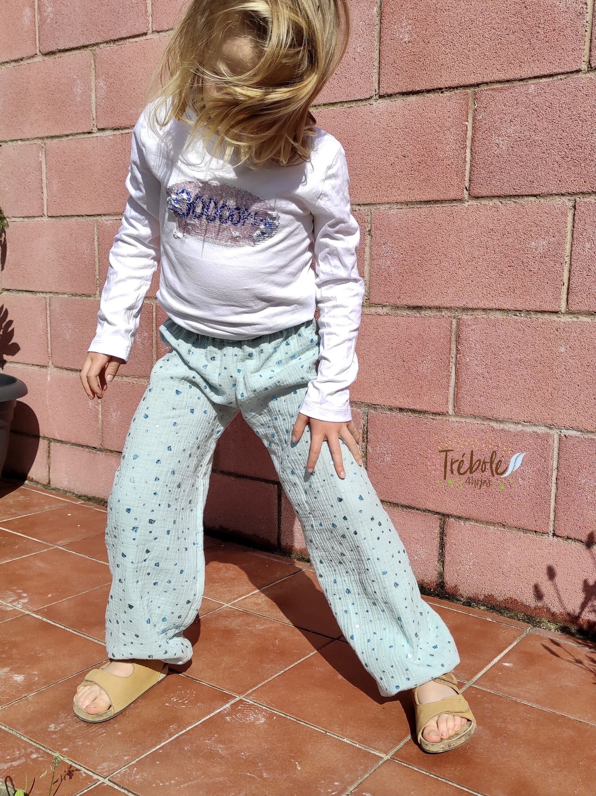 Pantalón Bombacho infantil - doble gasa Brilli Brilli - Mint - 5