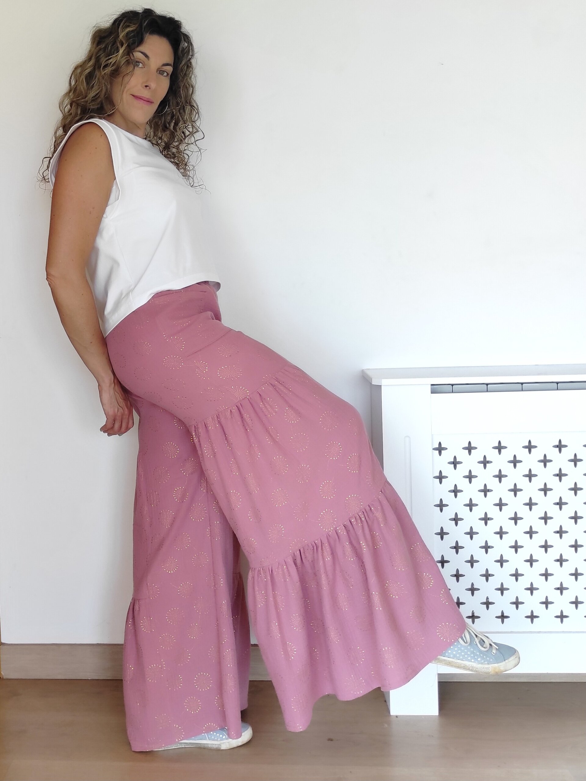 Pantalón Tiered Wide Leg Mujer doble gasa - Brilli Brilli - 11