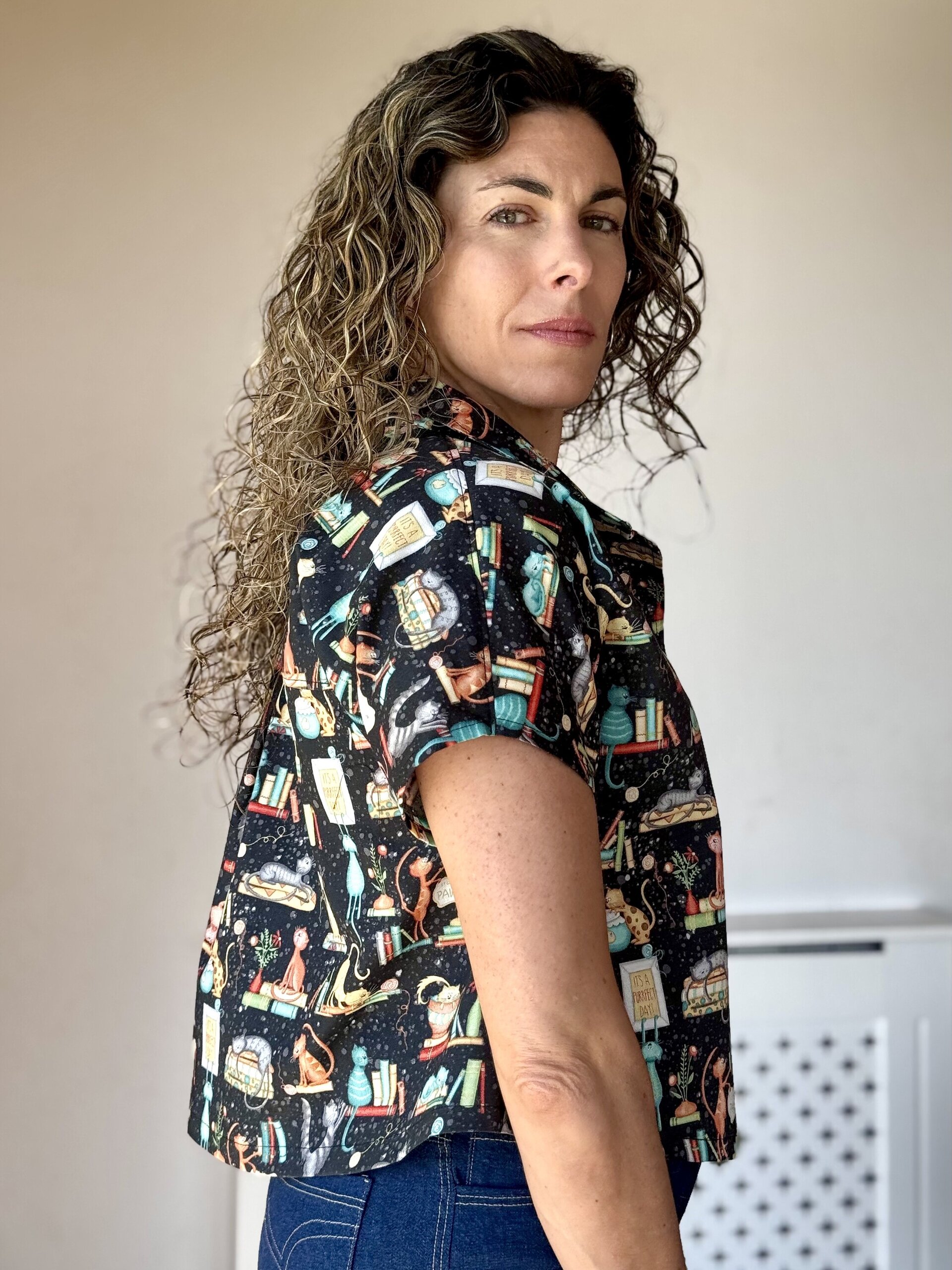 Blusa Dolman - Gatos y Libros - negro - 4