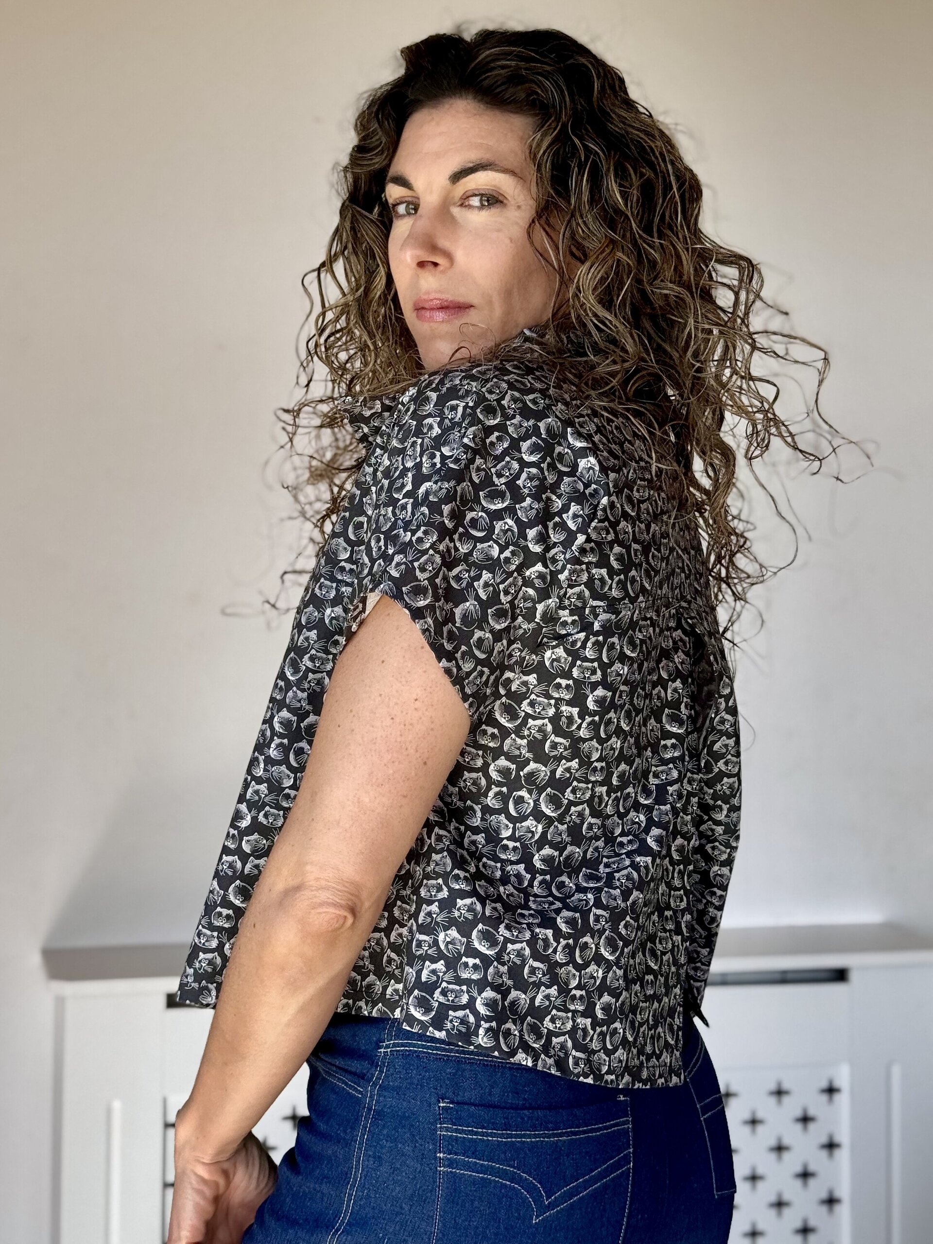 Blusa Dolman - Caras Gatos Negro - 4