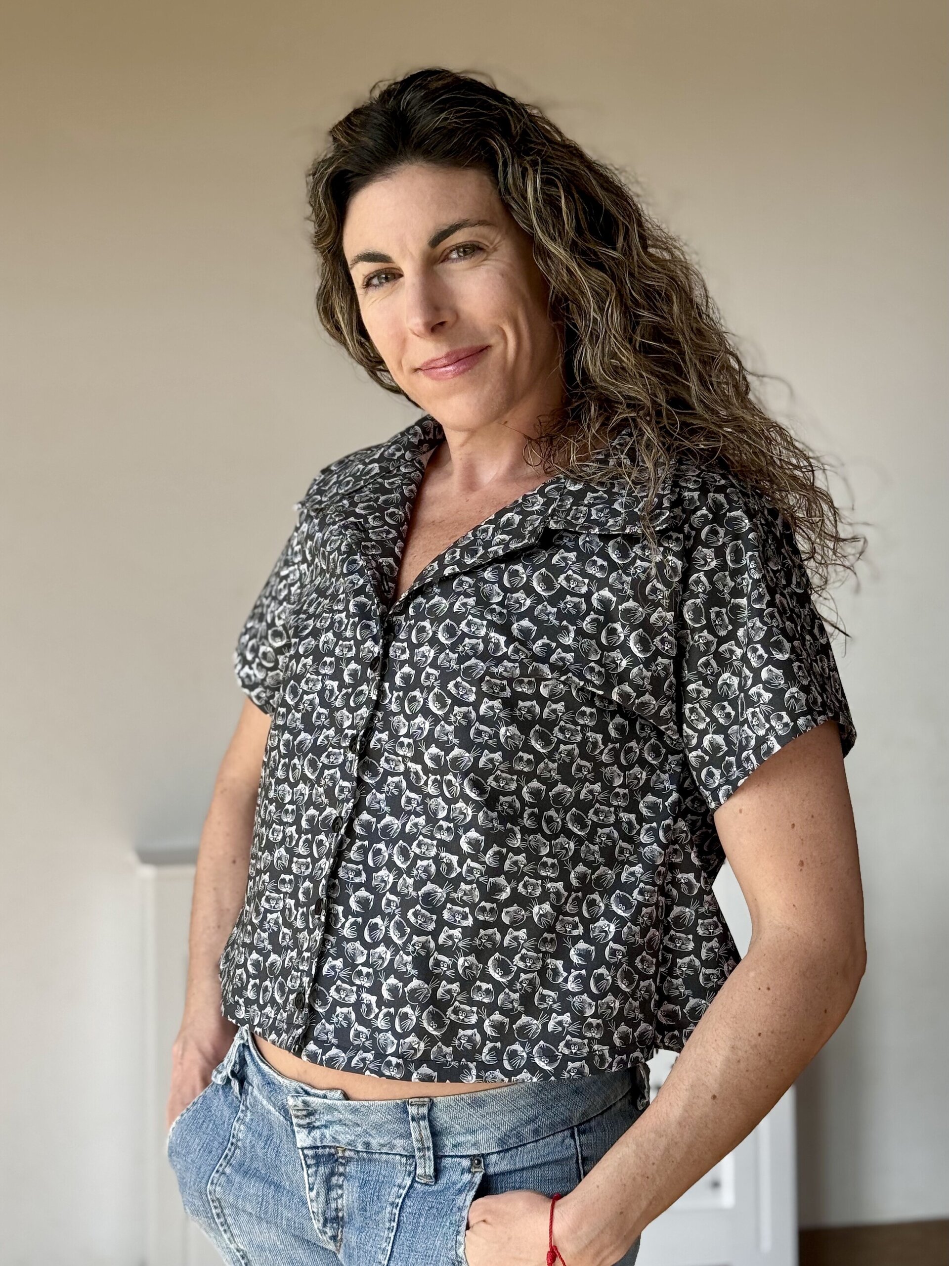 Blusa Dolman - Caras Gatos Negro - 6