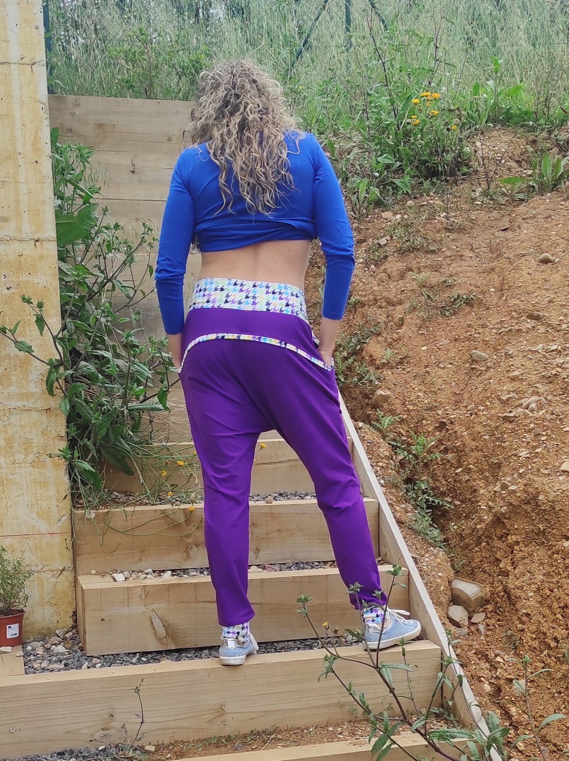 Pantalón Sarouel mujer - Canesú - Morado - 8