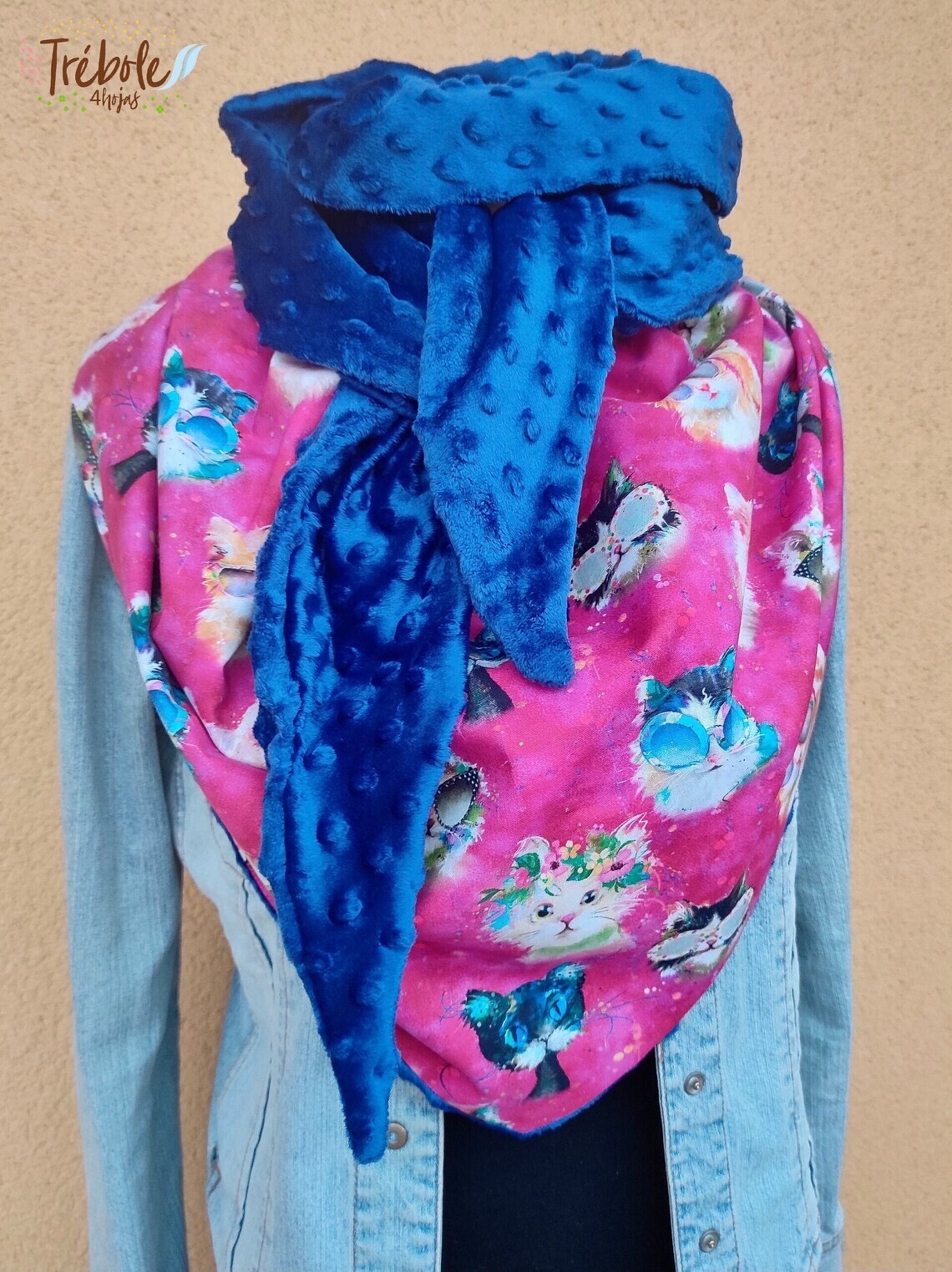 Maxi Bufanda triangular - Gatos - 5