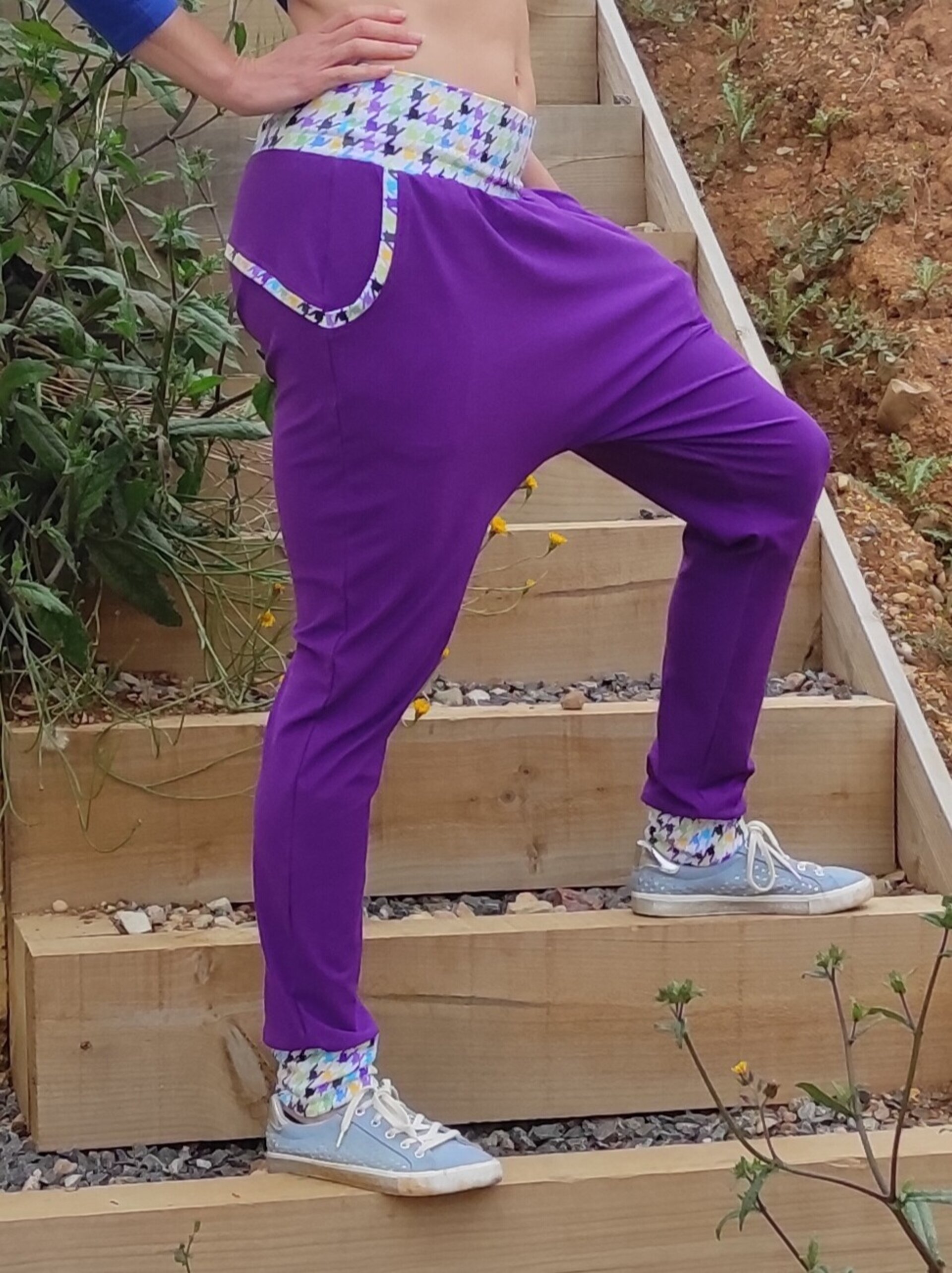 Pantalón Sarouel mujer - Canesú - Morado - 4