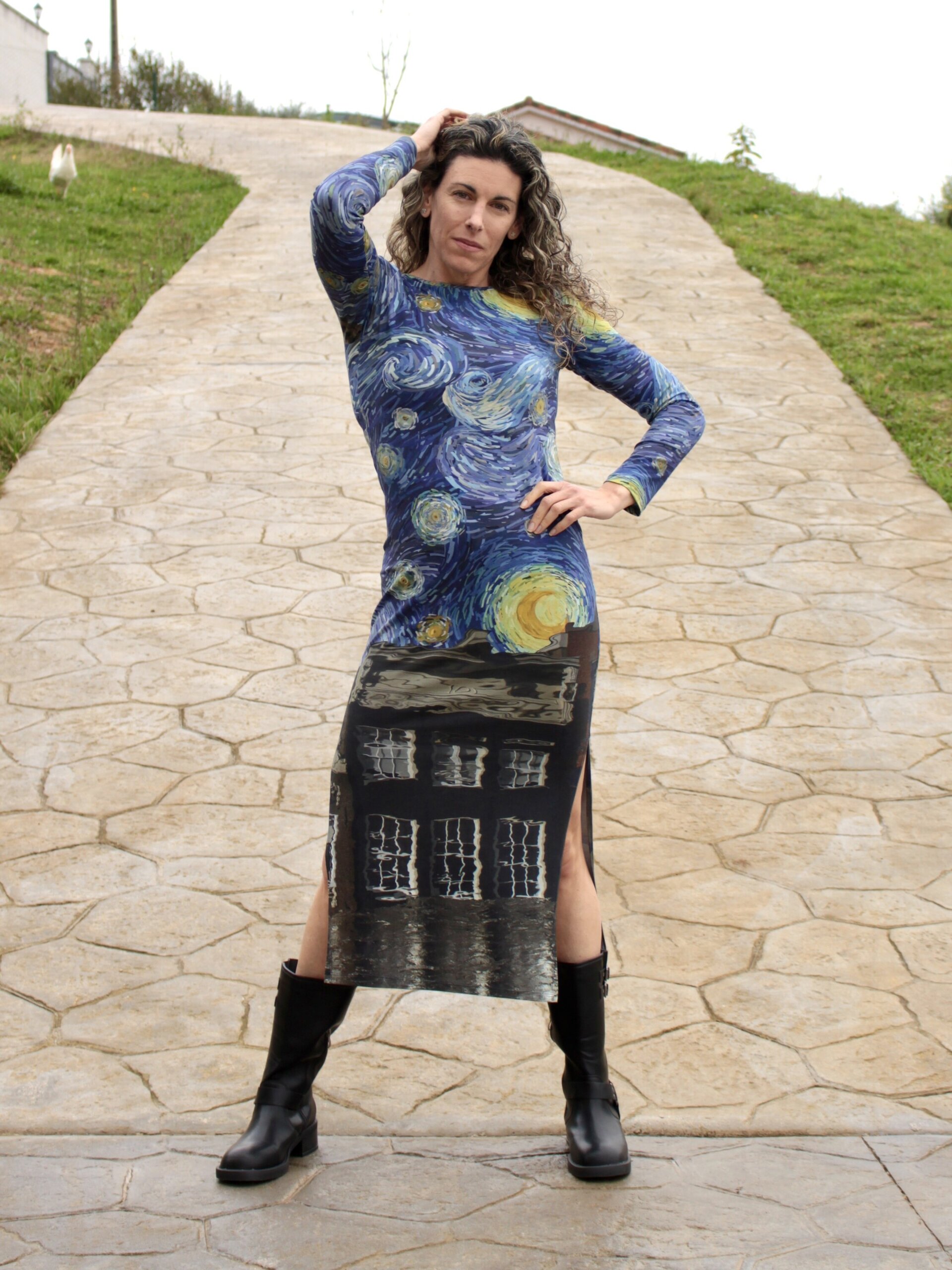 Vestido Midi aberturas - Noche Estrellada - 5