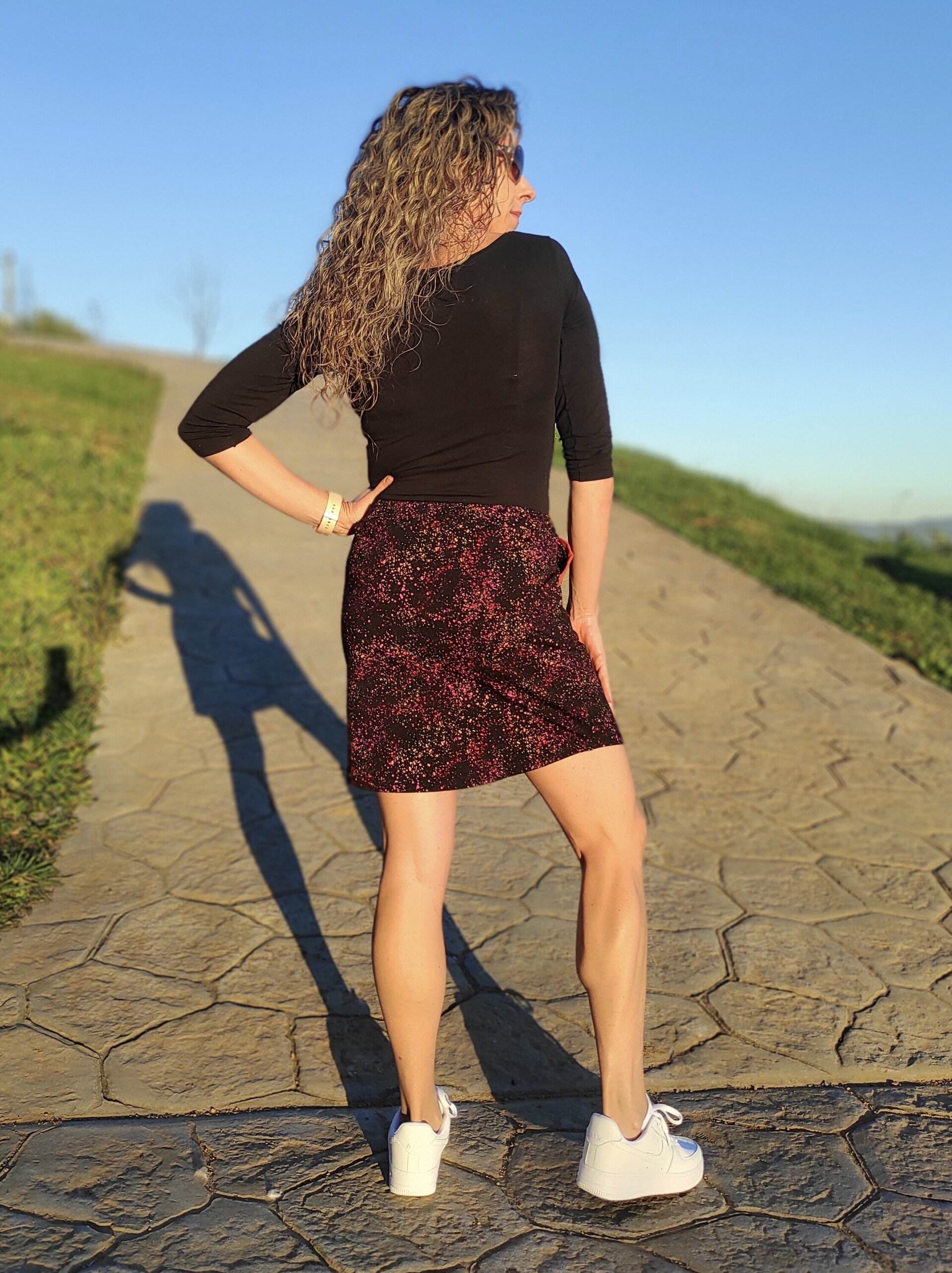 Falda mujer - bajo curvado - Dots - 6