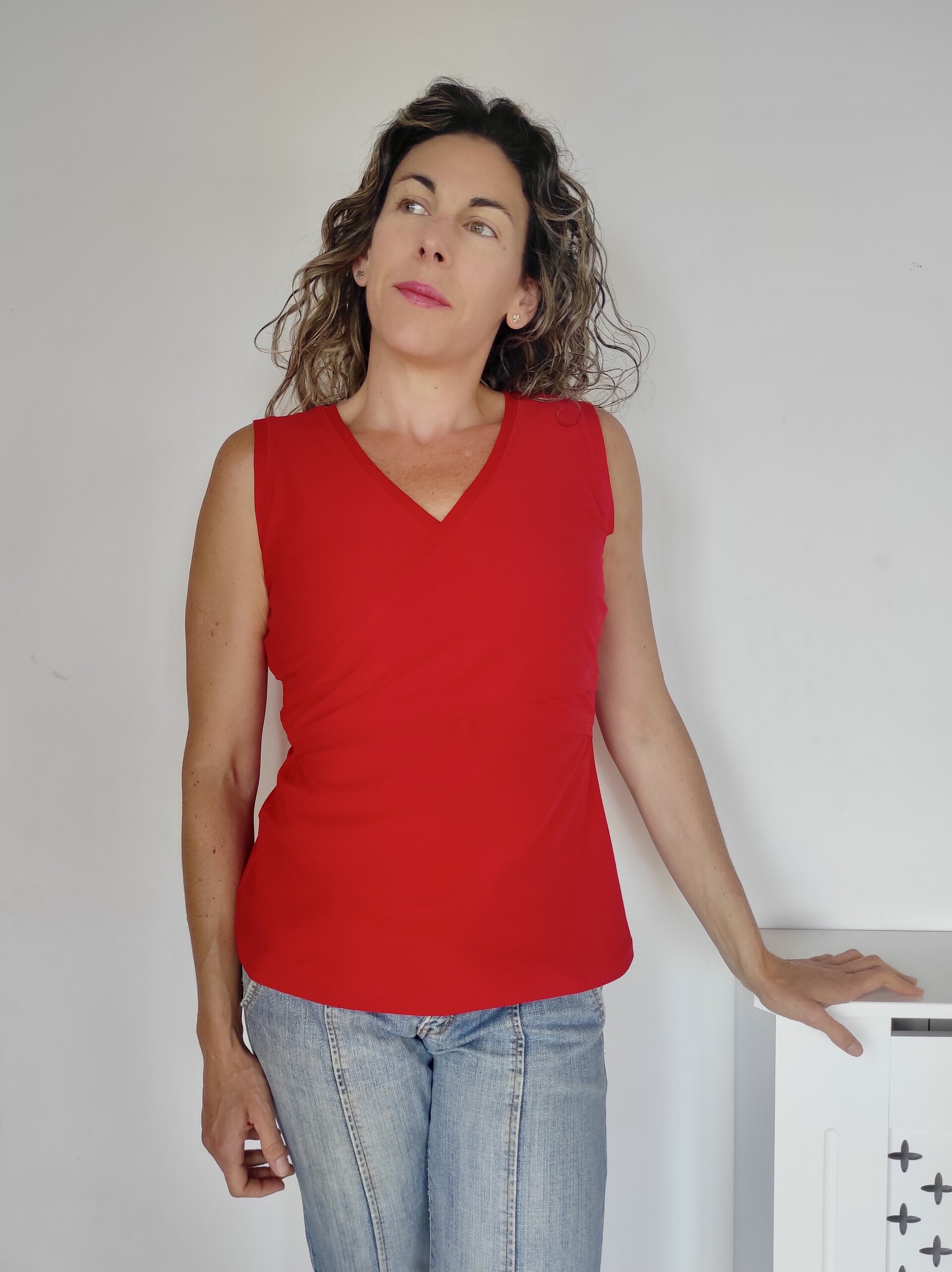 Camiseta de Lactancia - Escote cruzado - Rojo - 6