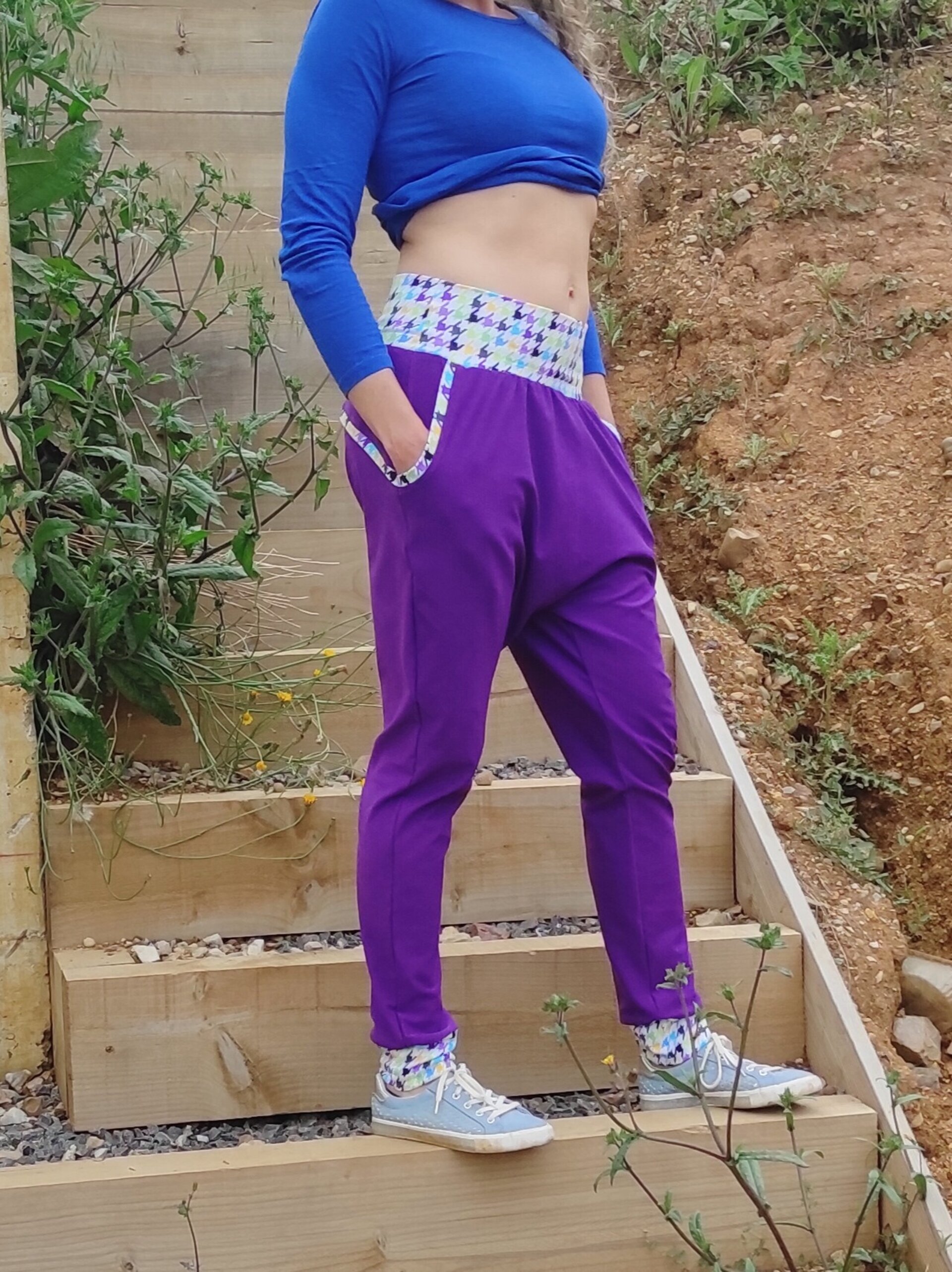 Pantalón Sarouel mujer - Canesú - Morado - 6